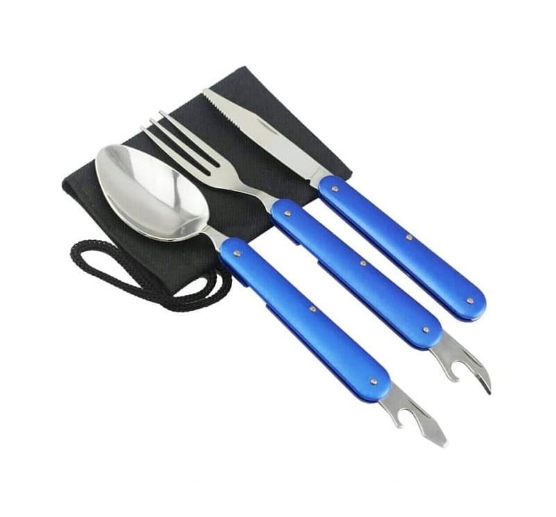 مجموعه قاشق و چنگال سفری مدل سه عددی