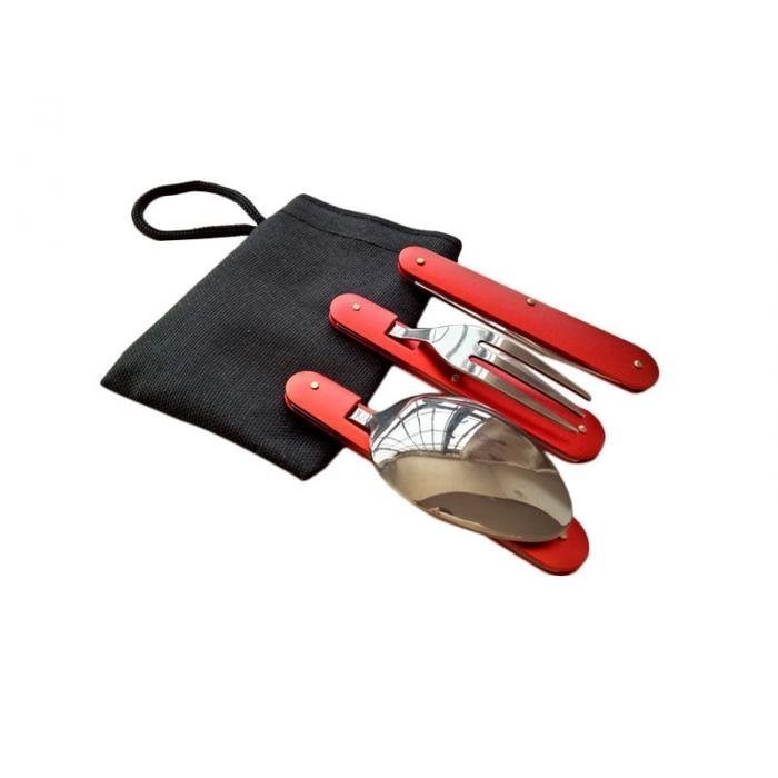 مجموعه قاشق و چنگال سفری مدل سه عددی